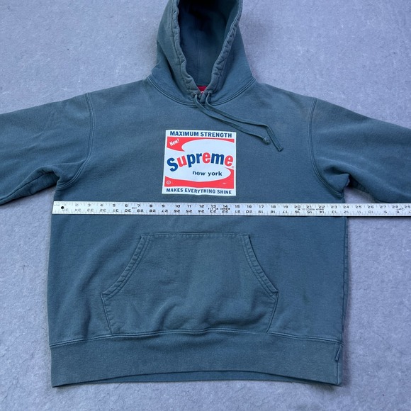 Supreme Shine Hoodie Men's Medium Gray Brillo Logo Cotton Fleece Sweatshirt 2021 - Picture 7 of 15